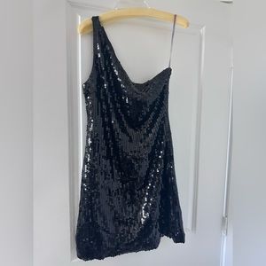 open lace back dress Marciano one shoulder evening dress MMarciano one shoulder evening dre   Rikochet Resale Online